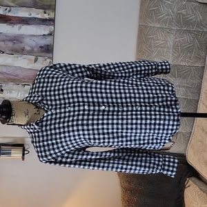 A New Day Rayon LS Gingham Button Up